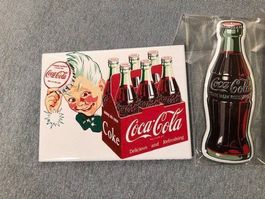 ❗AKTION 10.- Fr.!❗2x tolle Blech Schilder Coca Cola, K`laden